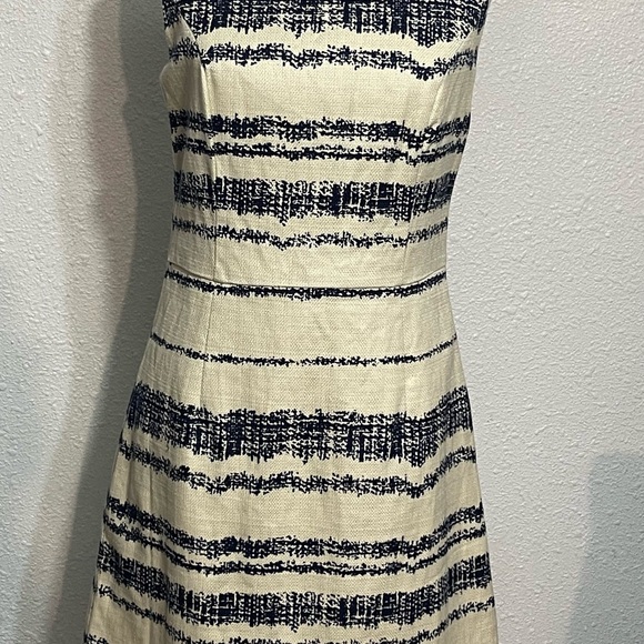 Banana Republic blue/cream sleeveless dress size 8 - Picture 7 of 15